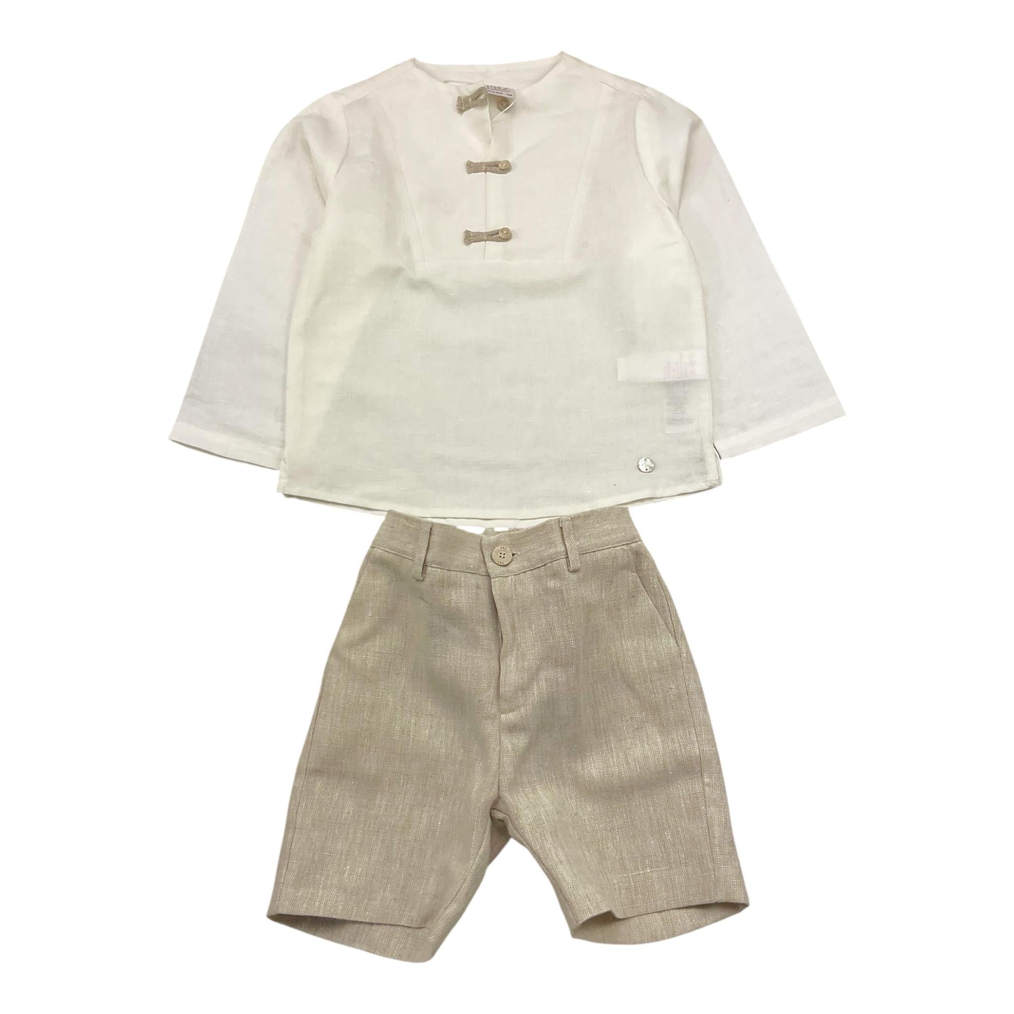 Paz Rodriguez Completo 2 Pezzi Camicia-Bermuda per Bambino 006152421 BIANCO/BEIGE PAZ RODRIGUEZ 