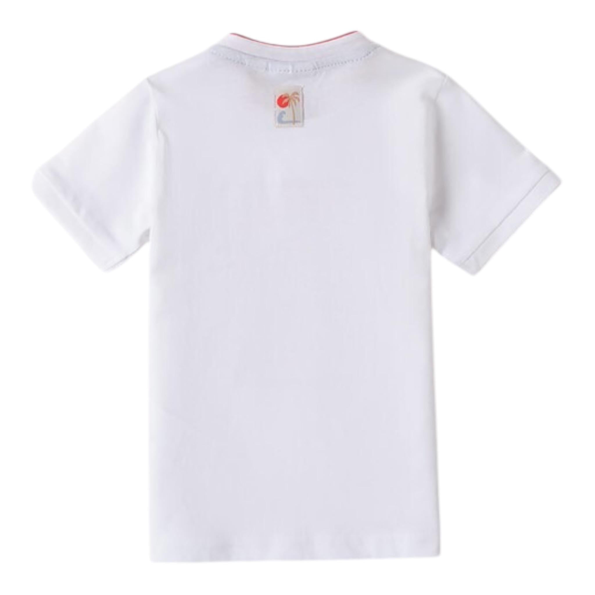 Sarabanda T-Shirt Tinta Unita con Stampa per Bambino 0B144X BIANCO SARABANDA 