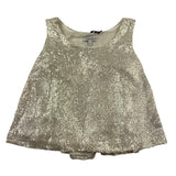 Little Ludo Top Armloch Einfarbig Pailletten Creme Für Mädchen