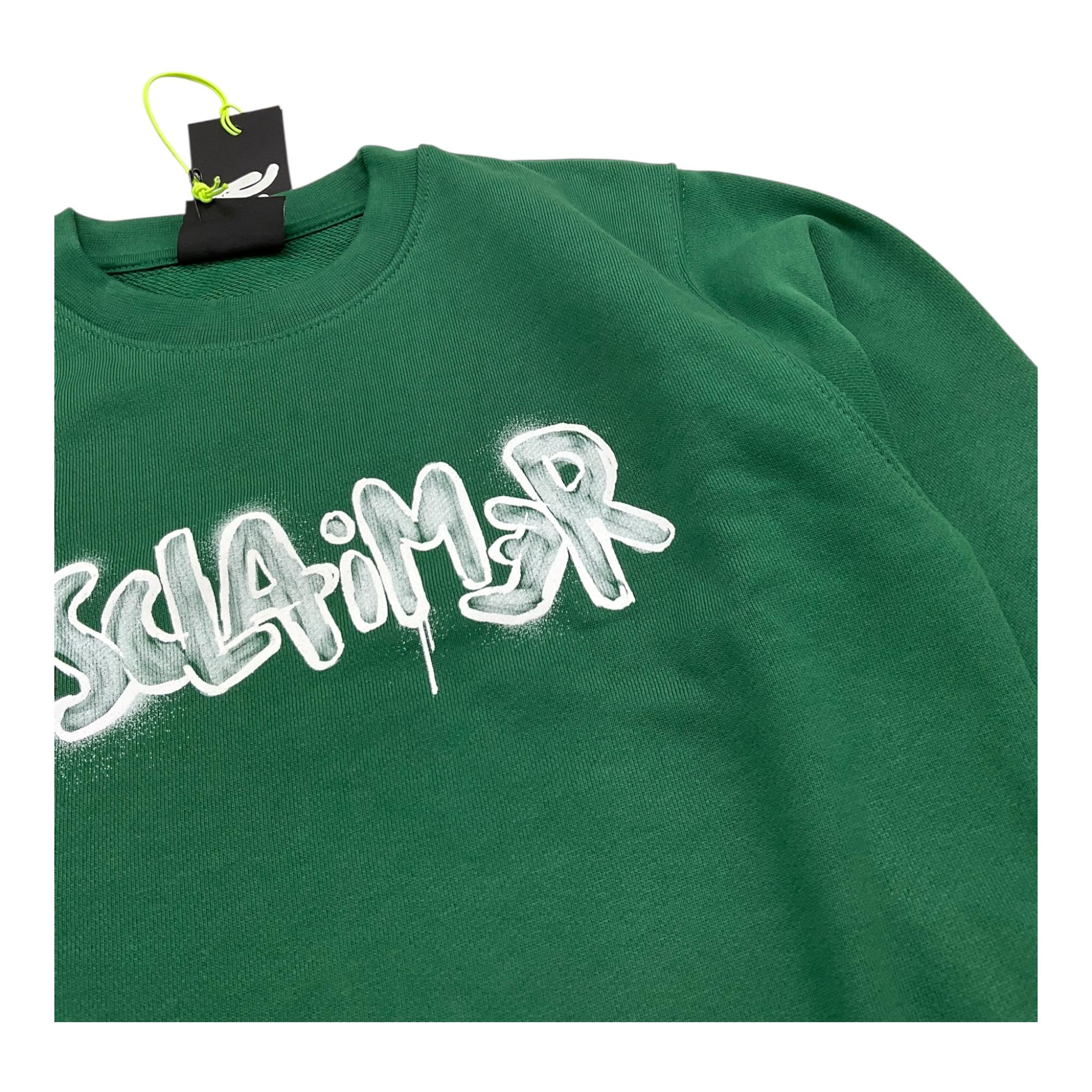 DISCLAIMER felpa girocollo tinta unita con stampa Verde per Bambino 24IDK58244 VERDE DISCLAIMER 