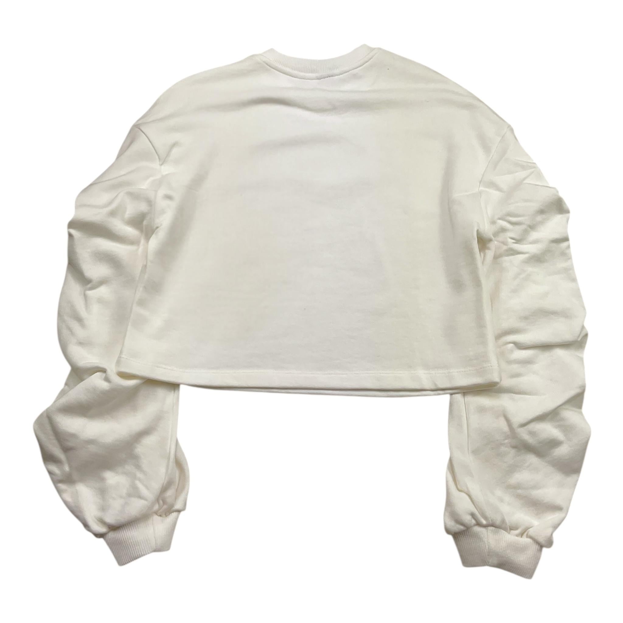 NAICE felpa tinta unita girocollo con stampa brillantinata Bianco per Bambina 27235 BIANCO NAICE 