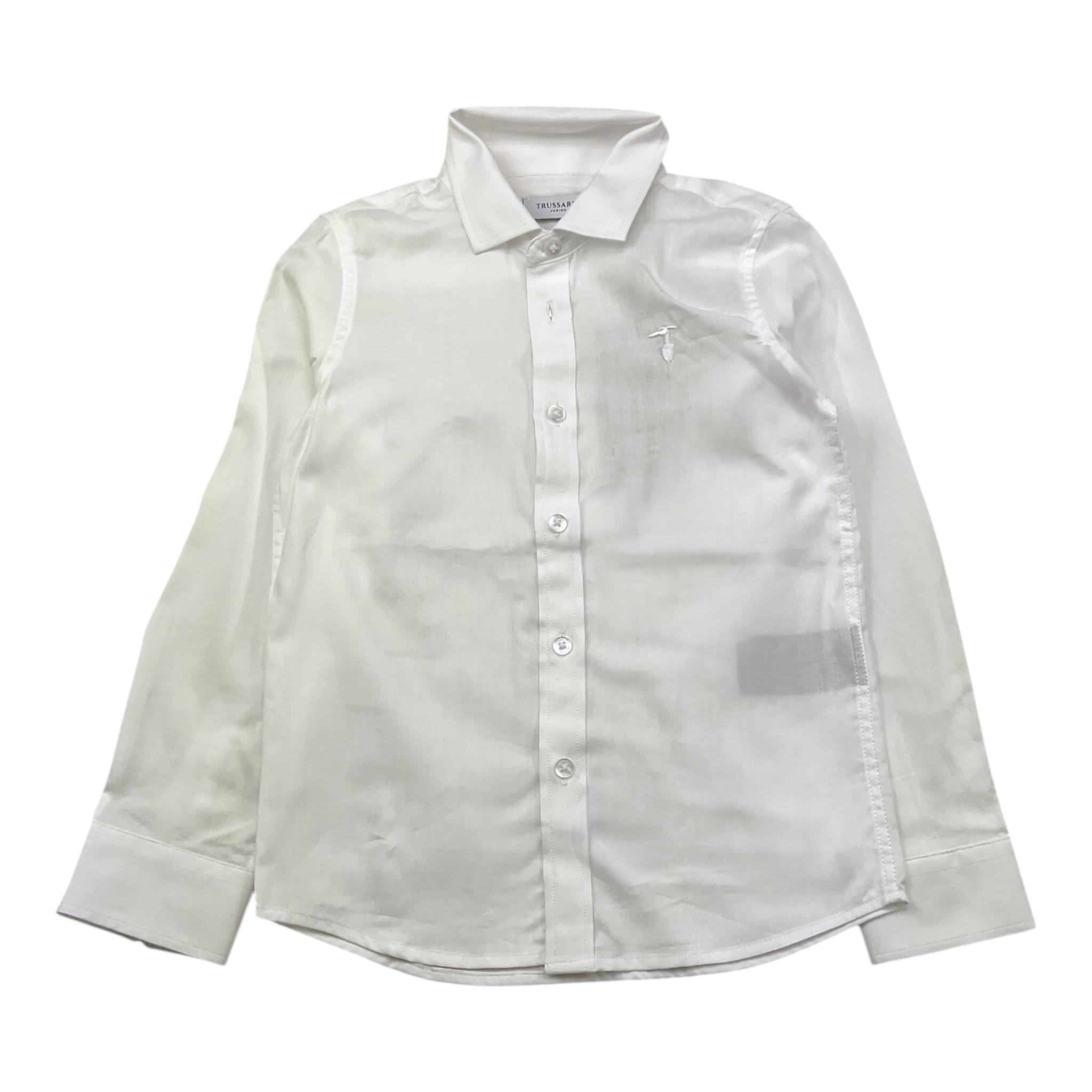 TRUSSARDI camicia tinta unita con stampa Bianco per Bambino TBA25080CA BIANCO TRUSSARDI 