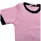 Vicolo T-Shirt Girocollo Tinta Unita con Profili In Contrasto per Bambina 3146W00301 ROSA VICOLO 