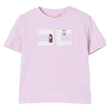 Elisabetta Franchi T-Shirt Girocollo Tinta Unita con Logo per Bambina EGTS090 LILLA ELISABETTA FRANCHI 