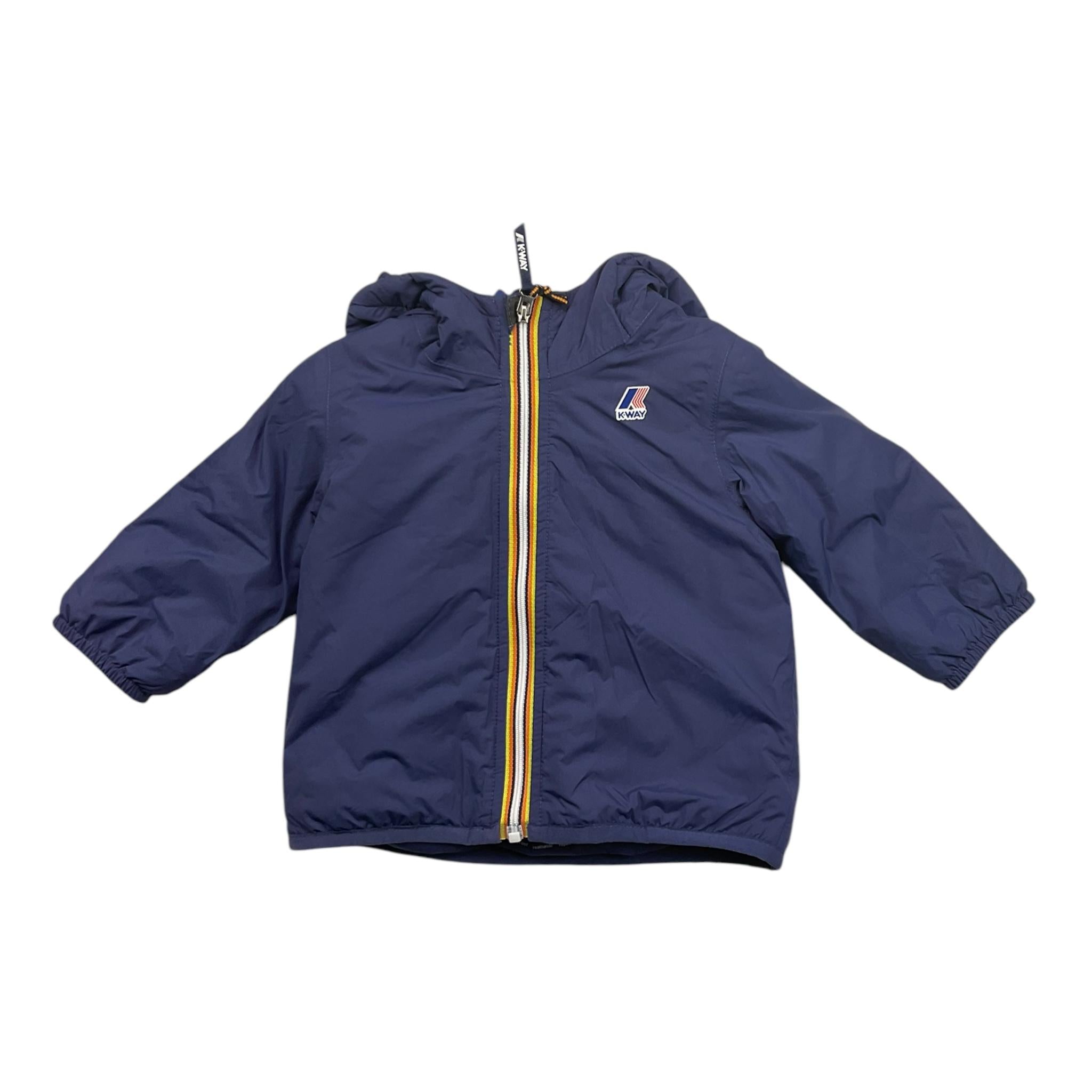 K-WAY giubbino tinta unita con zip e cappuccio Blu per Neonato K7142RW BLU K-WAY 