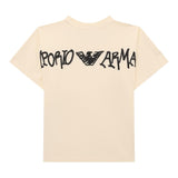 EMPORIO ARMANI t-shirt girocollo tinta unita con stampa Panna per Bambino EB000028 PANNA EMPORIO ARMANI 