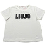 Liu Jo T-Shirt Girocollo Tinta Unita con Logo per Bambina GA5064 PANNA LIU JO 