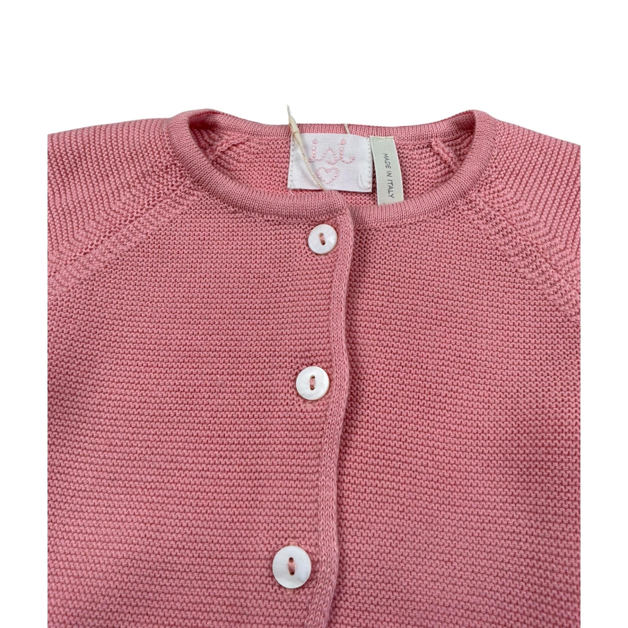 Malvi & Co Cardigan Tinta Unita per Neonata S24N133GFMM ROSA MALVI & CO 
