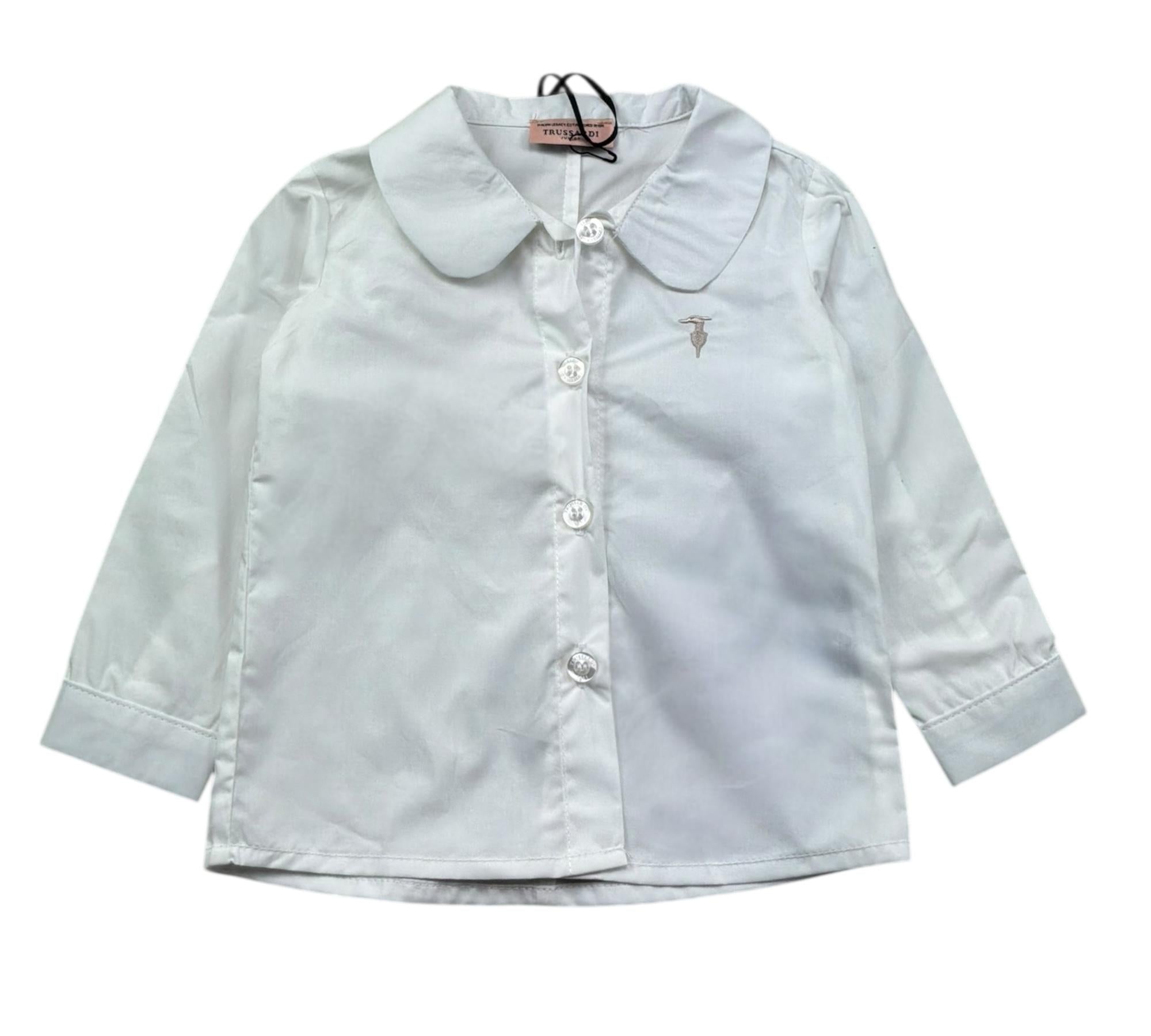 Trussardi Camicia Manica Lunga Tinta Unita con Logo per Neonata TIP26127CA BIANCO TRUSSARDI 