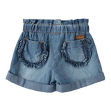 Minibanda Short In Denim Tinta Unita per Neonata 3B735 BLU MINIBANDA 