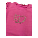 LIU JO abito modello felpa tinta unita con stampa Rosa per Neonata KF4023N ROSA LIU JO 