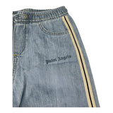 PALM ANGELS jeans tinta unita con elastico in vita modello palazzo Azzurro per Bambina PGYB003S24 AZZURRO PALM ANGELS 