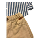 Barcellino Komplettes 2-teiliges Hemd-Bermuda Blau/Beige für Neugeborene