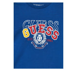 Guess T-Shirt Girocollo Tinta Unita con Stampa per Neonato N5RI00K8HM4X BLU GUESS 