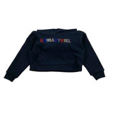 Sonia Rykiel – Schwarzes Glitzer-Kapuzensweatshirt für Mädchen