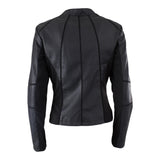 Yes Zee Schwarze einfarbige Kunstlederjacke mit Reißverschluss für Mädchen