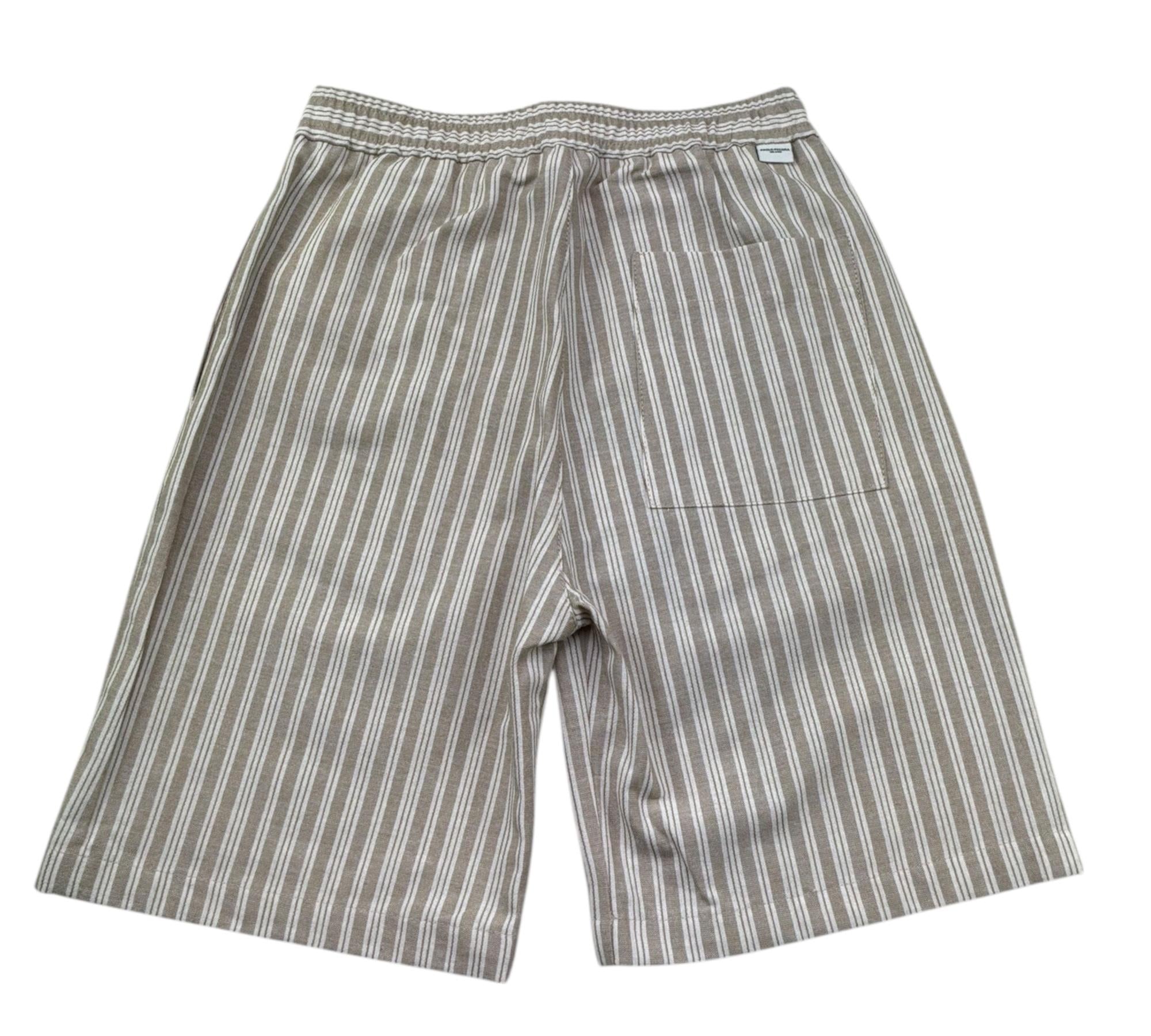Paolo Pecora Bermuda Fantasia A Righe con Elastico In Vita per Bambino PP4296 BEIGE PAOLO PECORA 