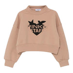 PINKO felpa girocollo tinta unita con stampa Rosa per Bambina F4PIBGSW170 ROSA PINKO 