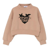 PINKO felpa girocollo tinta unita con stampa Rosa per Bambina F4PIBGSW170 ROSA PINKO 