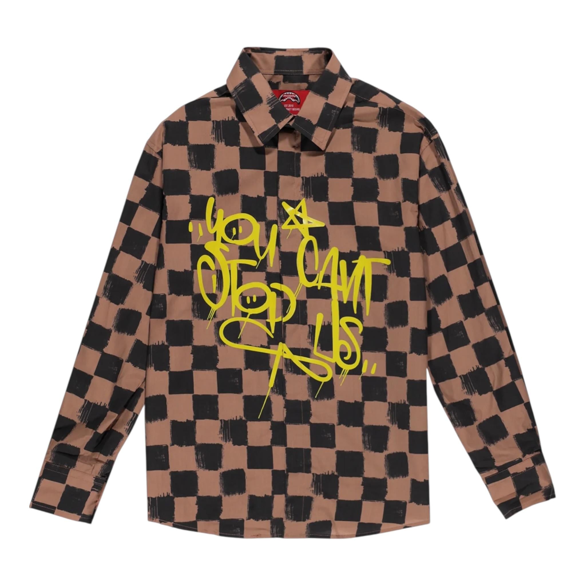 Sprayground Camicia Manica Lunga Stampa Fantasia per Bambino SPY1229 MARRONE SPRAYGROUND 