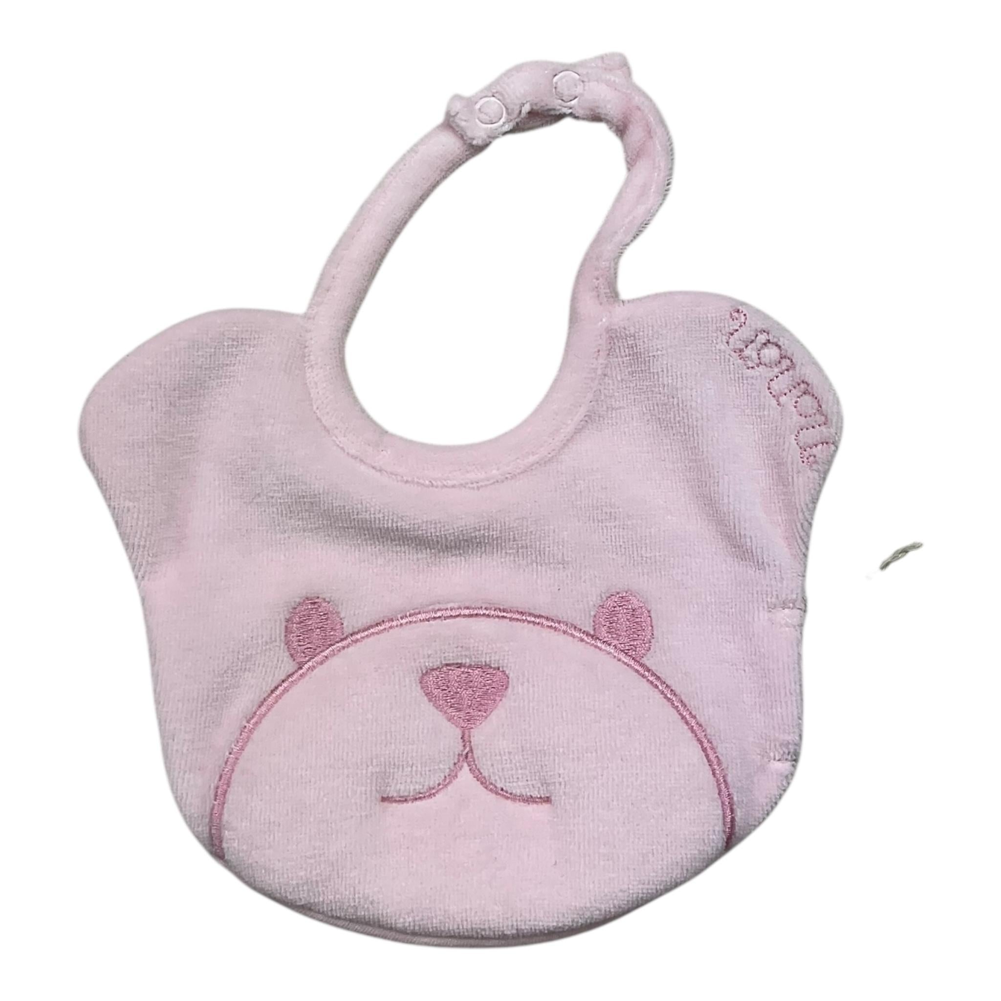 NANAN bavetta tinta unita forma orso Rosa per Neonata I24045R ROSA NANAN 