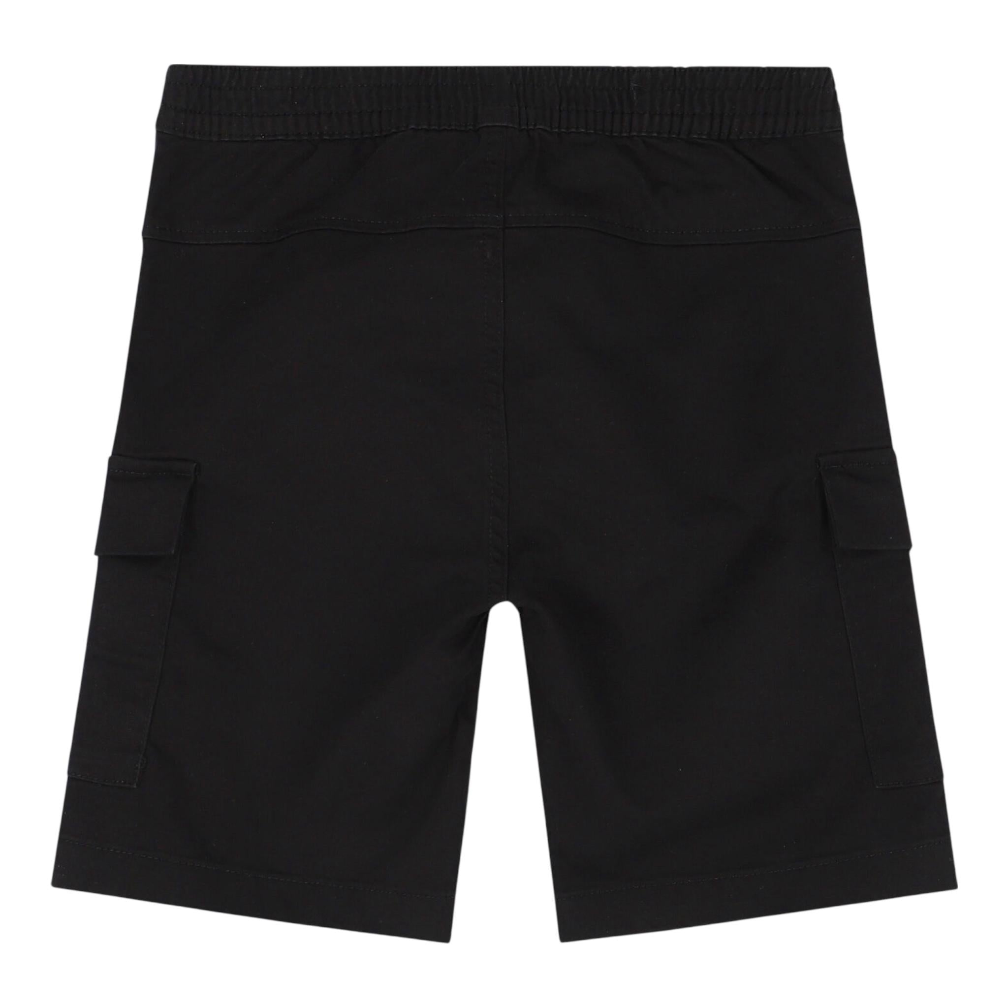 Calvin Klein Bermuda Tinta Unita con Elastico In Vita per Bambino IB0IB01608 NERO CALVIN KLEIN 