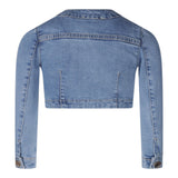 Fun &amp; Fun Schlichte Jeansjacke mit Kontrastknöpfen Hellblau für Mädchen