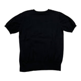 Never Too – Schwarzes, einfarbiges Strick-T-Shirt mit Rundhalsausschnitt für Jungen