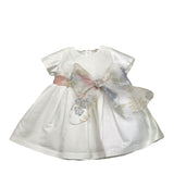 Ninnaoh – Zeremonienkleid mit halblangen Ärmeln und weißer Schleife für Babys