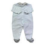 I Delfi Tutina Manica Lunga Tinta Unitacon Profili In Contrasto per Neonato 25P5230 BIANCO I DELFI 