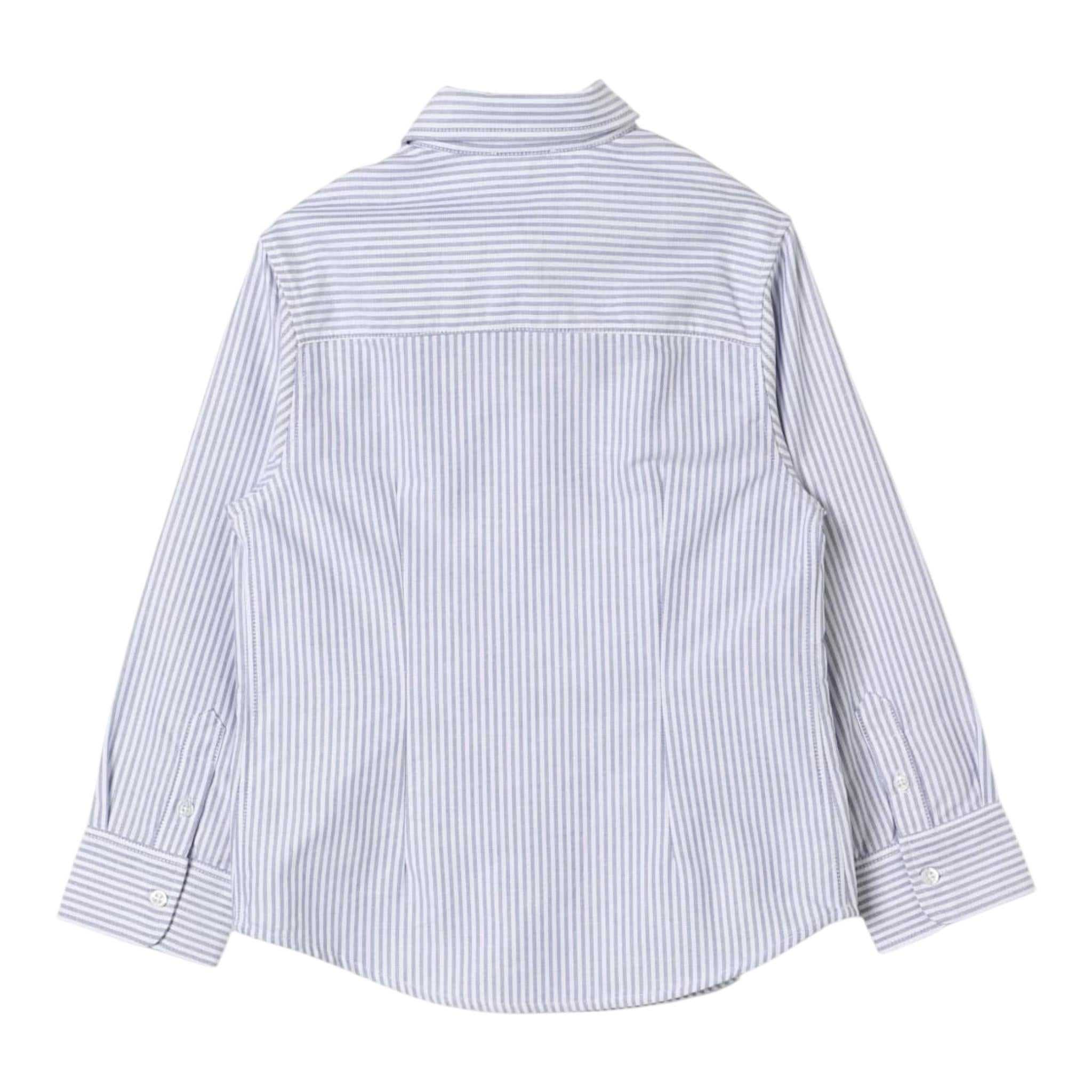Fay Camicia Tinta Unita Manica Lunga con Fantasia A Righe per Bambino FV5P30 BIANCO FAY 