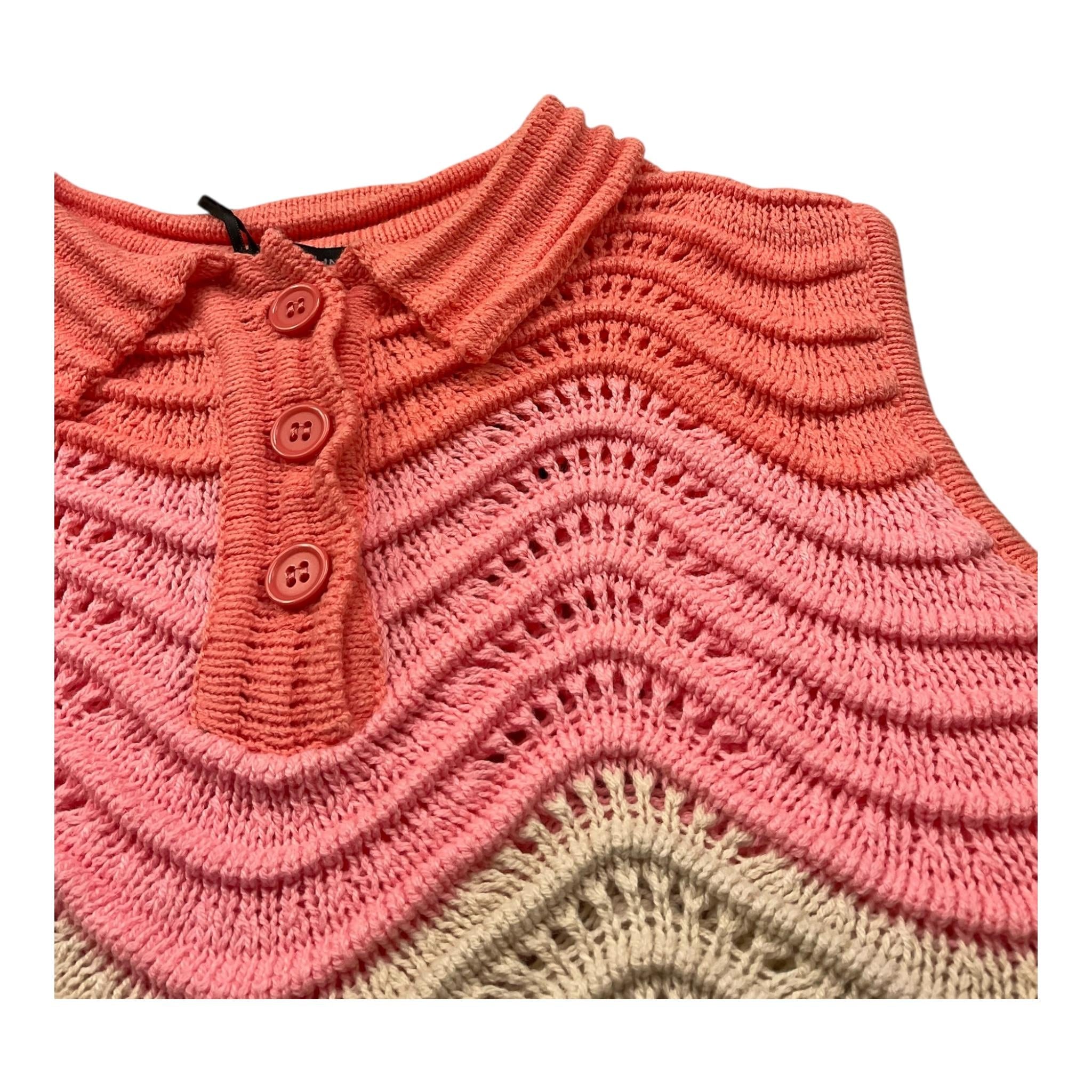 Fun & Fun Top Tricolore Giromanica In Maglia per Bambina FJTP01617 BEIGE FUN & FUN 