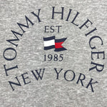 TOMMY HILFIGER felpa girocollo tinta unita con logo Grigio per Bambino KB0KB09192 GRIGIO TOMMY HILFIGER 