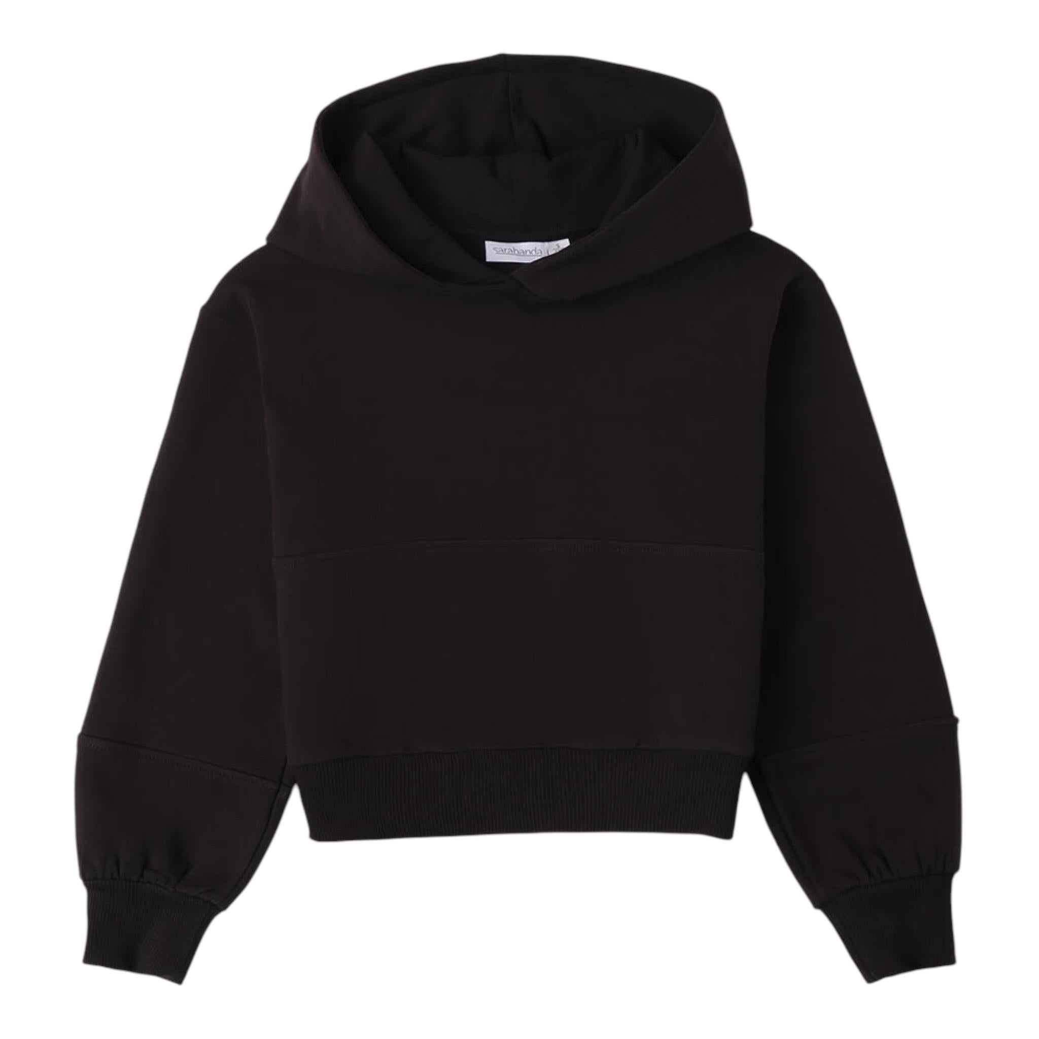 SARABANDA felpe chiusa con cappuccio tinta unita Nero per Bambina 0A663 NERO SARABANDA 