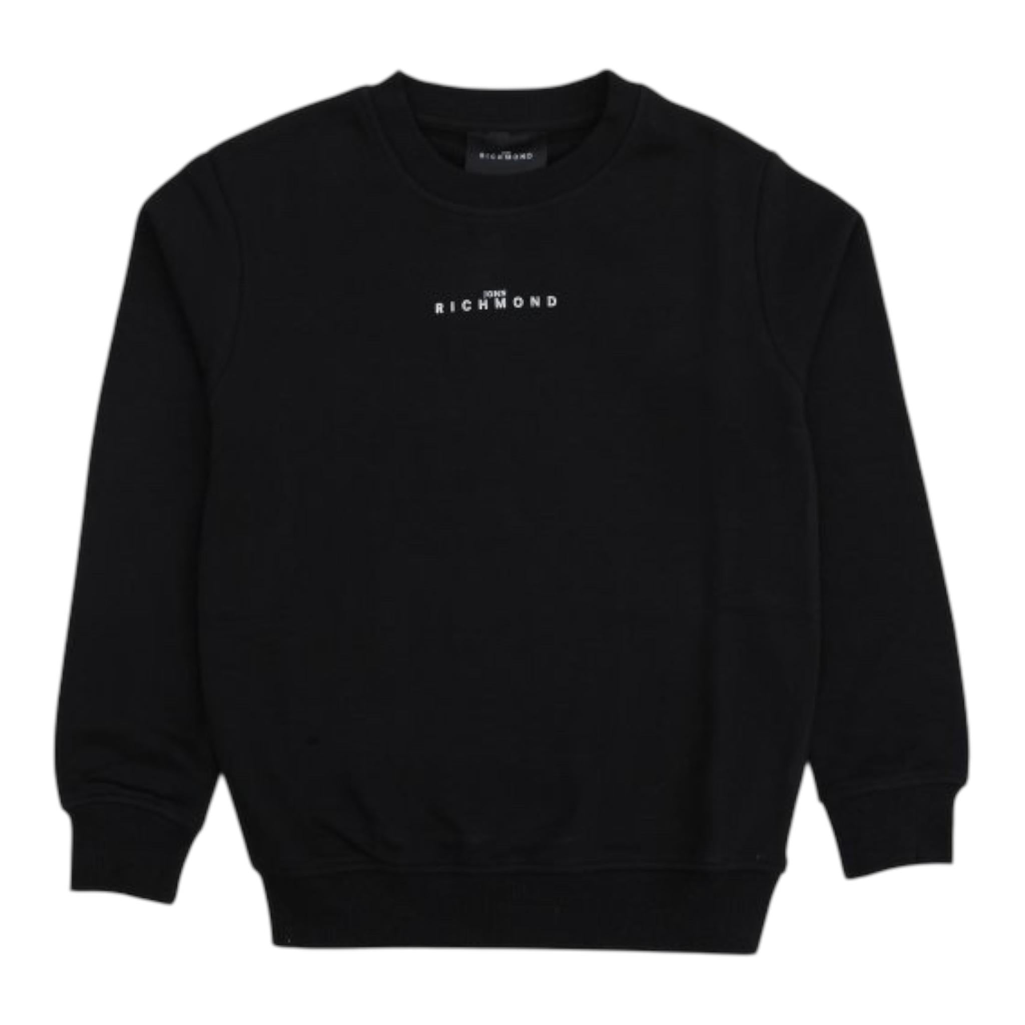 JOHN RICHMOND felpa girocollo tinta unita con stampa Nero per Bambino RBA24110FEXX NERO JOHN RICHMOND 