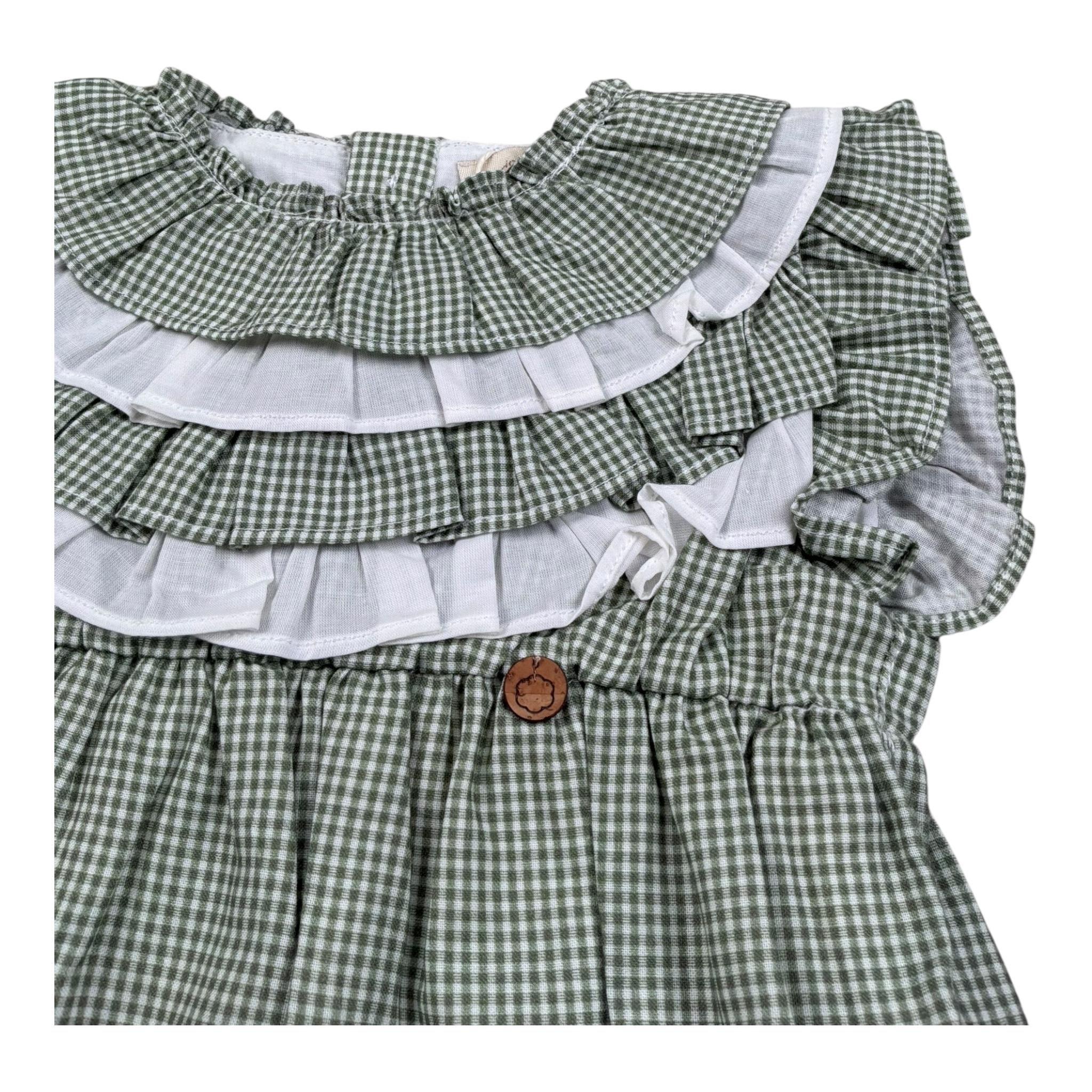 Wedoble Pagliaccetto Mezza Manica Fantasia Quadretti per Neonata V2507705R VERDE WEDOBLE 