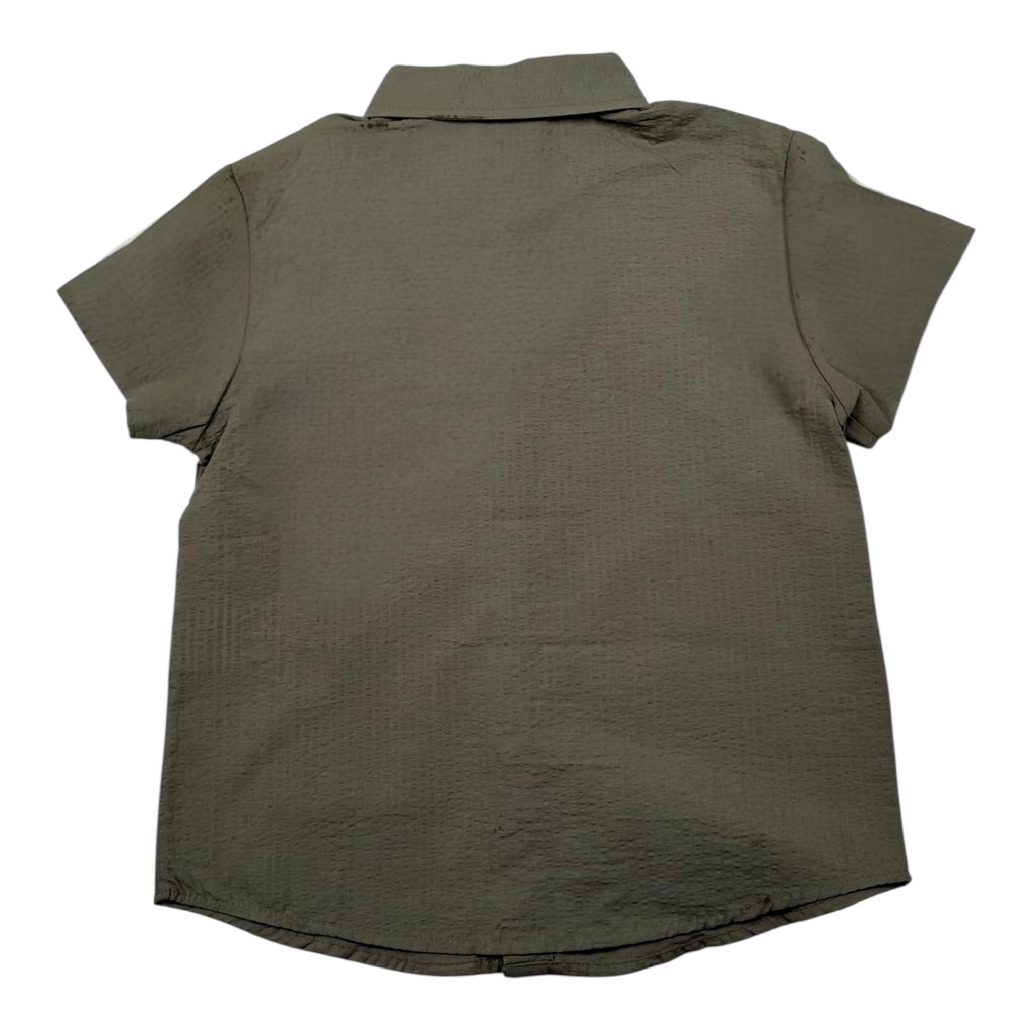 Lalalu' Camicia Mezza Manica Tinta Unita per Bambino CML150PBX VERDE LALALU' 