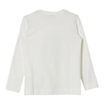MONNALISA shirt girocollo tinta unita con stampa brillantinata Bianco per Neonata 19D611 BIANCO MONNALISA 