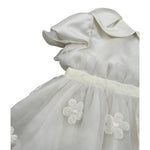 Colori Chiari Abito Mezza Manica tinta unita con Tulle Bianco per Neonata ABTCL BIANCO COLORI CHIARI 