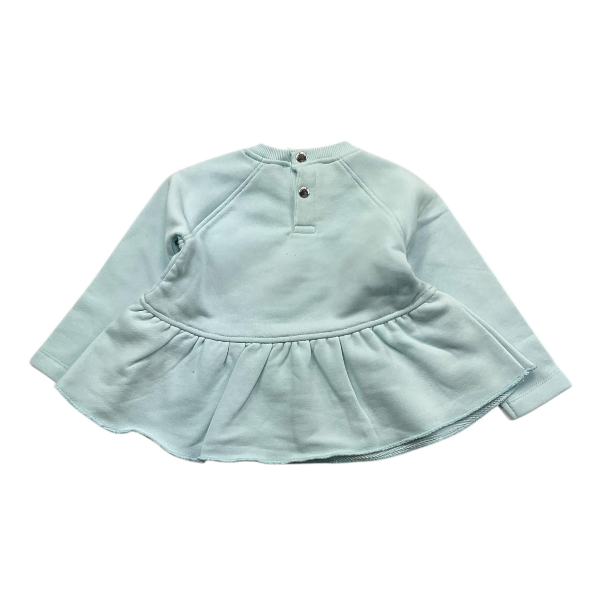 TRUSSARDI felpa girocollo tinta unita con stampa Azzurro per Neonata TIA25157FE AZZURRO TRUSSARDI 