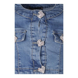 Fun &amp; Fun Schlichte Jeansjacke mit Kontrastknöpfen Hellblau für Mädchen