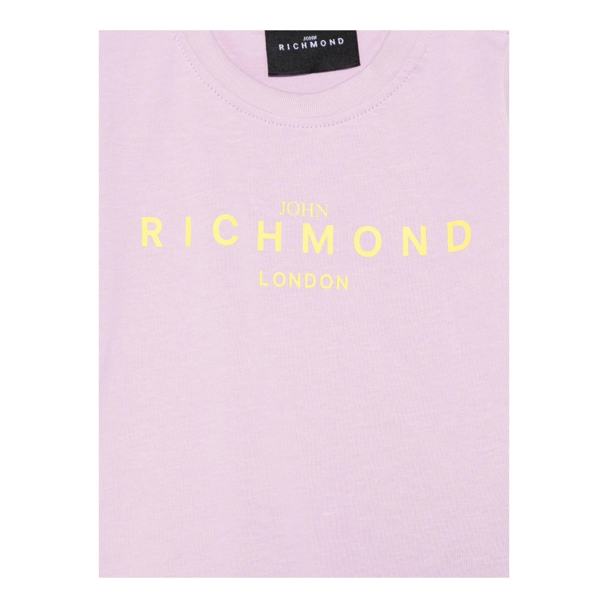 John Richmond T-Shirt Girocollo Tinta Unita con Stampa per Neonata RIP25002TSX LILLA JOHN RICHMOND 
