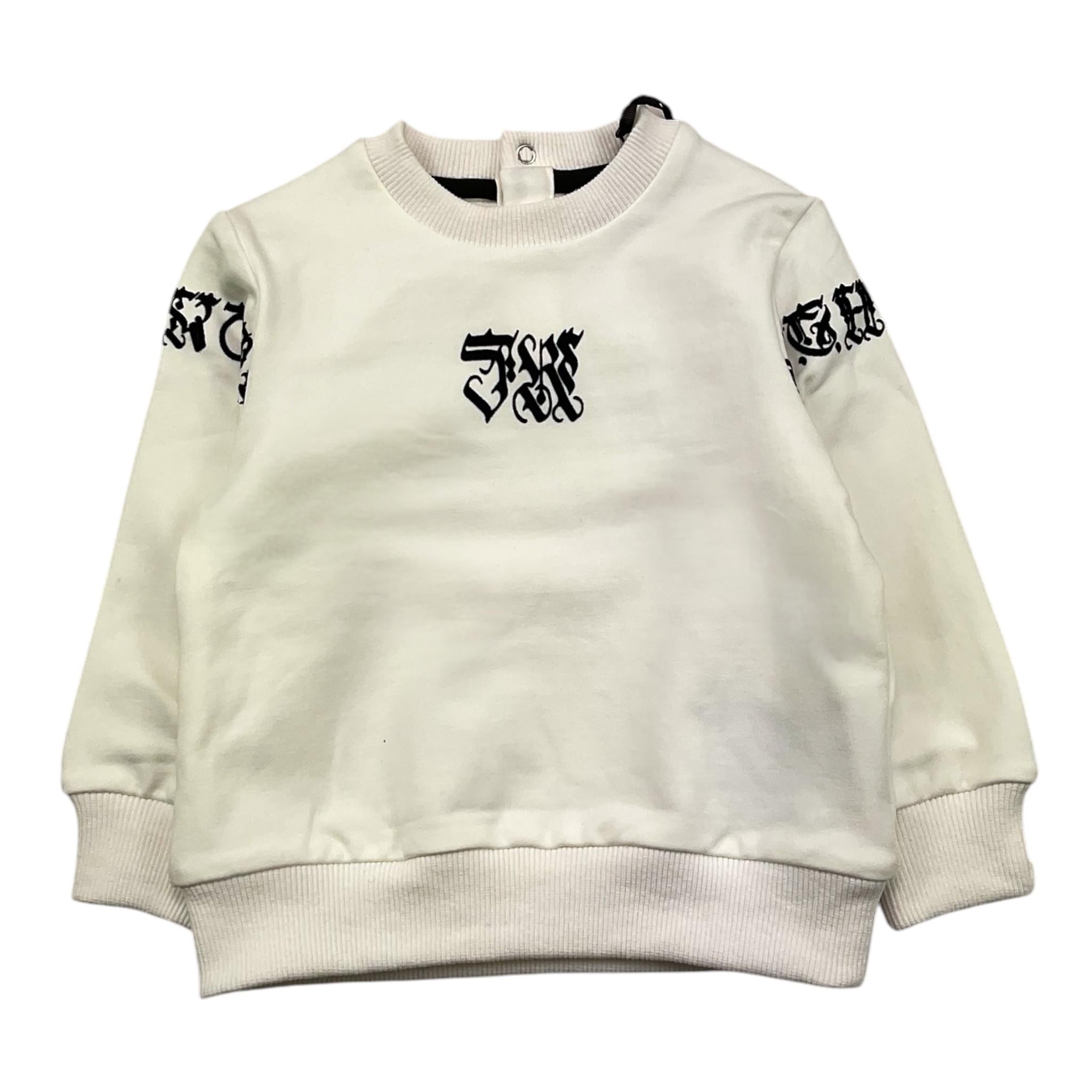 JOHN RICHMOND felpa chiusa girocollo tinta unita con stampa in contrasto Panna per Neonato RIA25101FE PANNA JOHN RICHMOND 