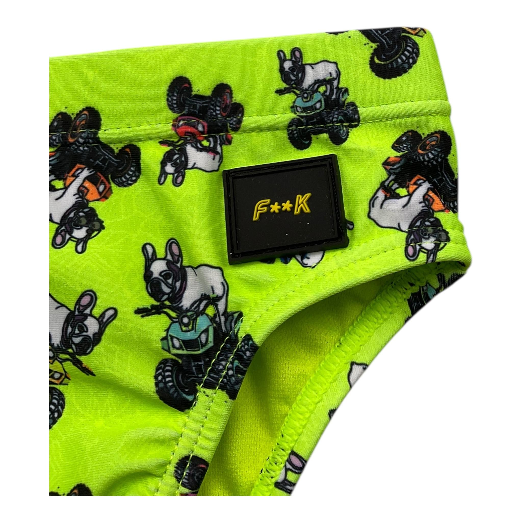 F**K Costume Mutandina Tinta Unita Stampa Fantasia per Neonato FJ25N05SA20X13X VERDE FLUO F**K 