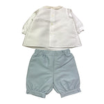 La Stupenderia Completo 2 Pezzi Camicia-Bermuda Bicolore per Neonato CBCT01S60 BIANCO/AZZURRO LA STUPENDERIA 