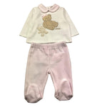 LE BEBE' completo 2 pezzi shirt-ghettina bicolore Bianco/rosa per Neonata LBG5954 BIANCO/ROSA LE BEBE' 