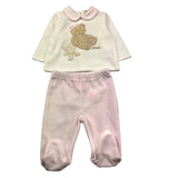 LE BEBE' completo 2 pezzi shirt-ghettina bicolore Bianco/rosa per Neonata LBG5954 BIANCO/ROSA LE BEBE' 