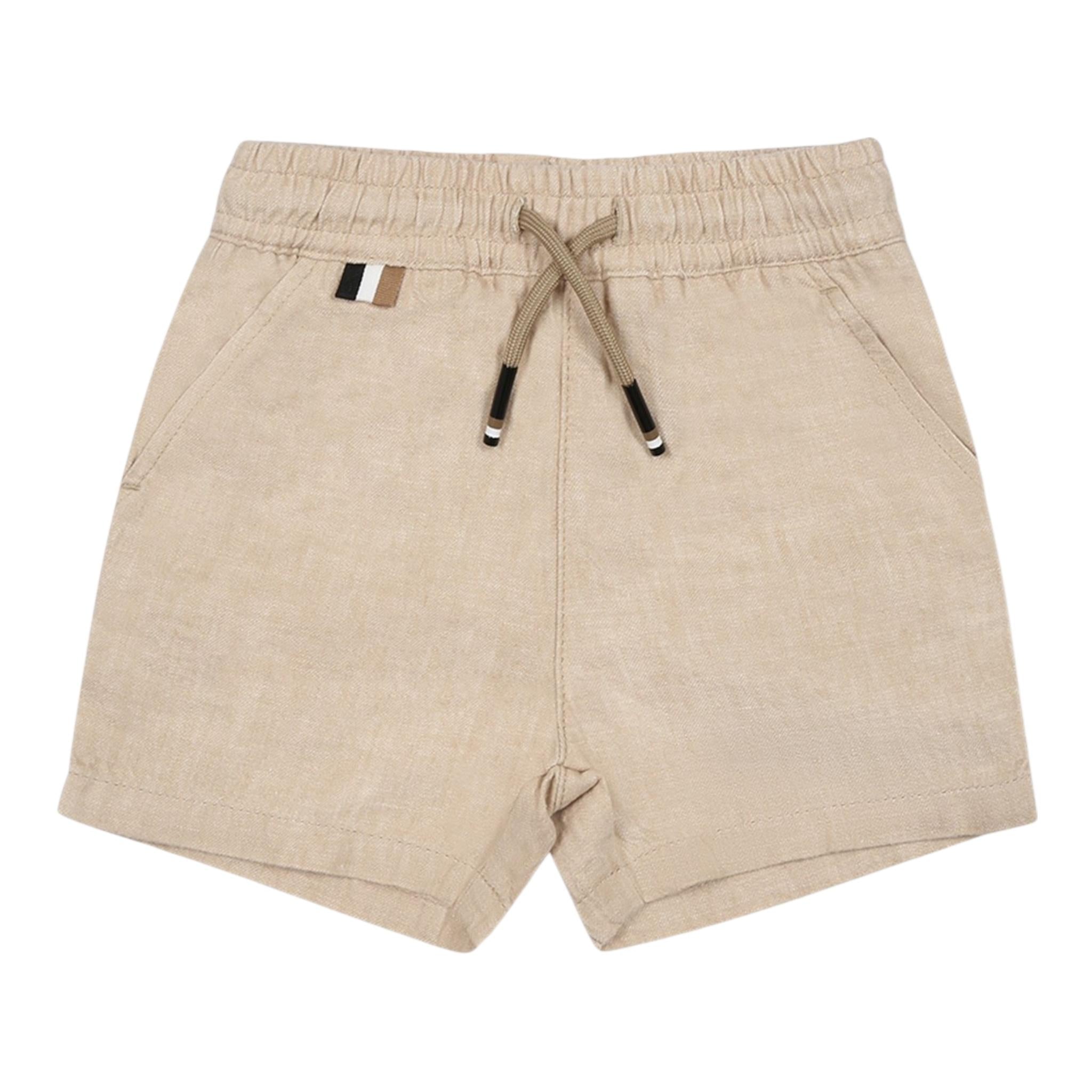 Boss Bermuda Tinta Unita con Elastico In Vita per Neonato J52082X BEIGE BOSS 