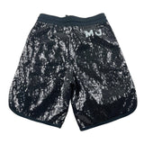 Marc Jacobs Einfarbige Elastische Pailletten Shorts Schwarz Für Mädchen