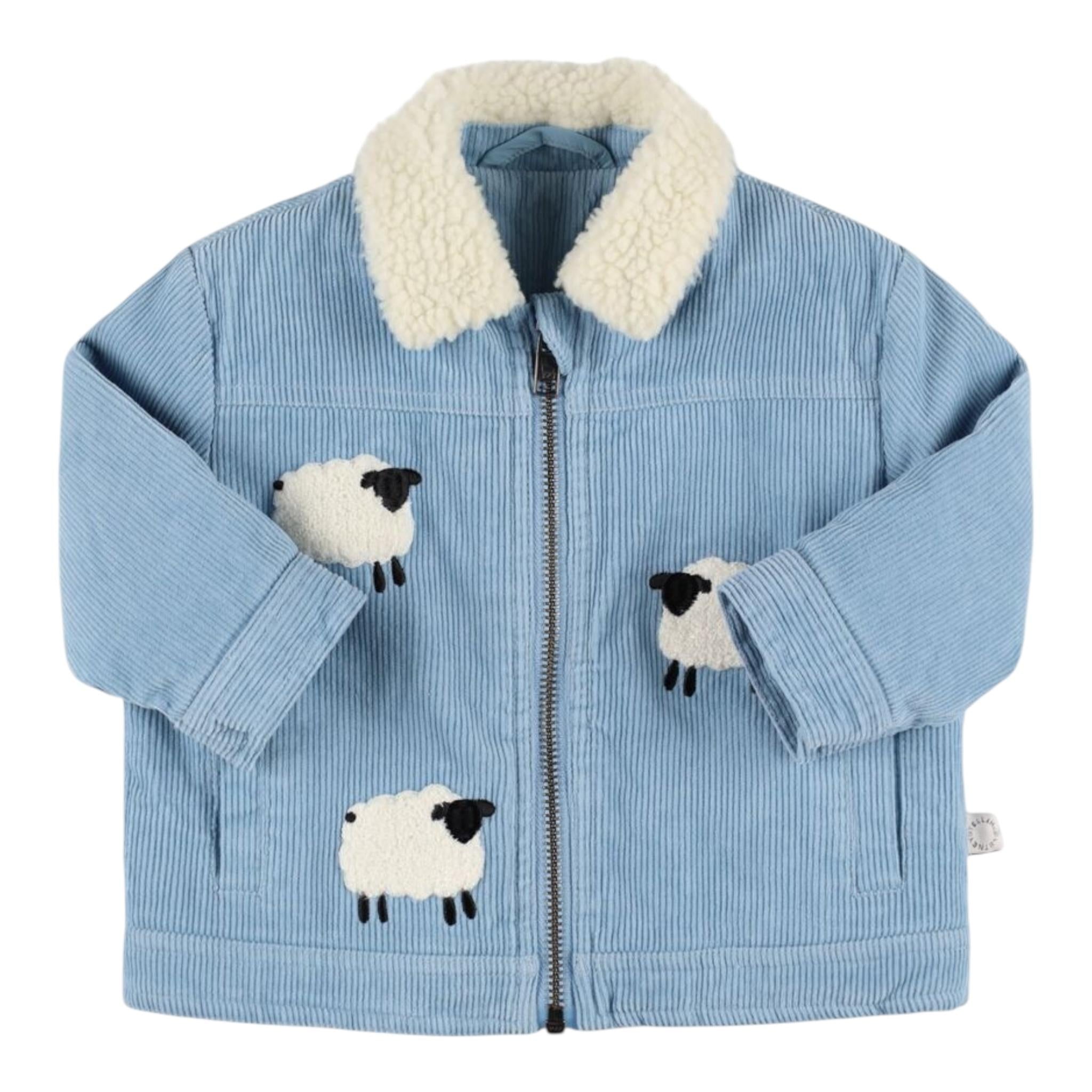 STELLA McCARTNEY giubbino in velluto tinta unita Azzurro per Neonato TV2537 AZZURRO STELLA McCARTNEY 